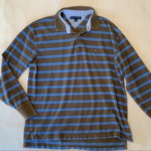 Tommy Hilfigure 1/4 button up polo long sleeve tee